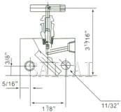 Structure of SS-M2F8 Female Thread Two Series Valve pic 2