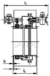 BYCZF949型電動(方形)封閉式眼鏡閥結構圖2