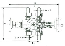 J23SA-1.6/32P型流量計三通閥結構圖