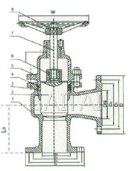 UJ44SM/H-16/25C/P 角式柱塞閥結(jié)構(gòu)圖